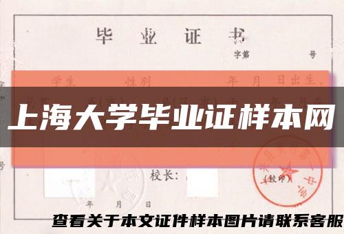 上海大学毕业证样本网缩略图