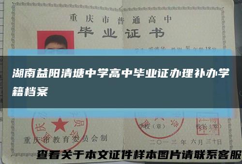 湖南益阳清塘中学高中毕业证办理补办学籍档案缩略图