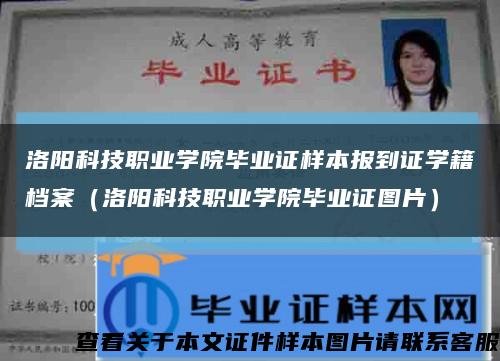 洛阳科技职业学院毕业证样本报到证学籍档案（洛阳科技职业学院毕业证图片）缩略图