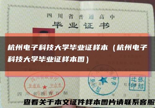 杭州电子科技大学毕业证样本（杭州电子科技大学毕业证样本图）缩略图