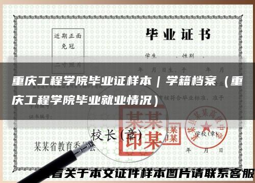 重庆工程学院毕业证样本｜学籍档案（重庆工程学院毕业就业情况）缩略图