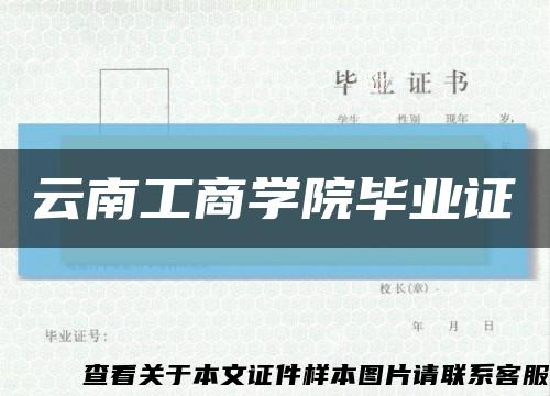 云南工商学院毕业证缩略图