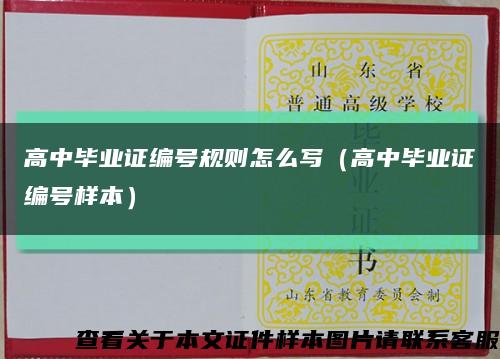 高中毕业证编号规则怎么写（高中毕业证编号样本）缩略图