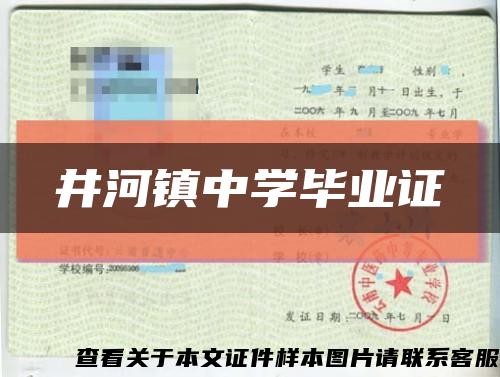 井河镇中学毕业证缩略图