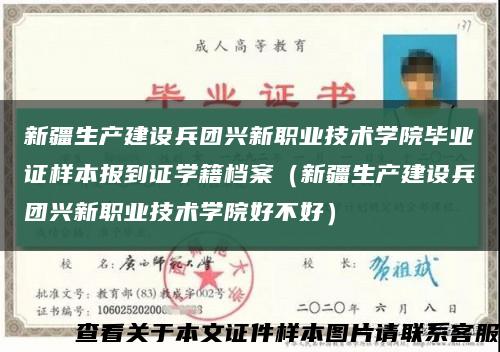 新疆生产建设兵团兴新职业技术学院毕业证样本报到证学籍档案（新疆生产建设兵团兴新职业技术学院好不好）缩略图