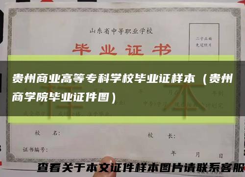 贵州商业高等专科学校毕业证样本（贵州商学院毕业证件图）缩略图