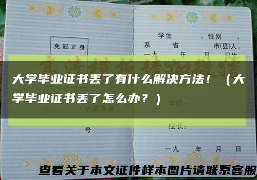 大学毕业证书丢了有什么解决方法！（大学毕业证书丢了怎么办？）缩略图
