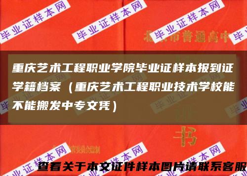 重庆艺术工程职业学院毕业证样本报到证学籍档案（重庆艺术工程职业技术学校能不能搬发中专文凭）缩略图