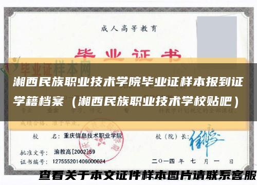 湘西民族职业技术学院毕业证样本报到证学籍档案（湘西民族职业技术学校贴吧）缩略图