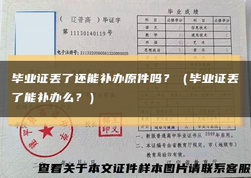 毕业证丢了还能补办原件吗？（毕业证丢了能补办么？）缩略图
