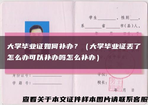 大学毕业证如何补办？（大学毕业证丢了怎么办可以补办吗怎么补办）缩略图