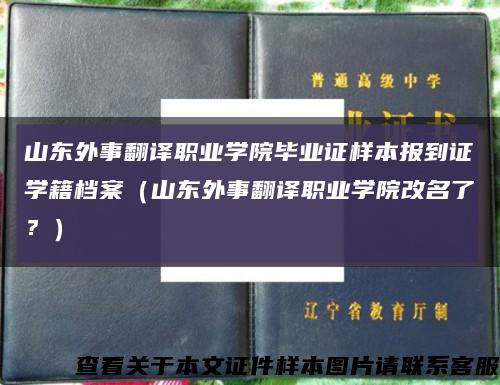 山东外事翻译职业学院毕业证样本报到证学籍档案（山东外事翻译职业学院改名了？）缩略图