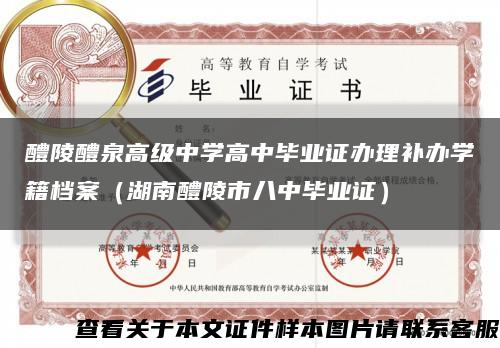 醴陵醴泉高级中学高中毕业证办理补办学籍档案（湖南醴陵市八中毕业证）缩略图