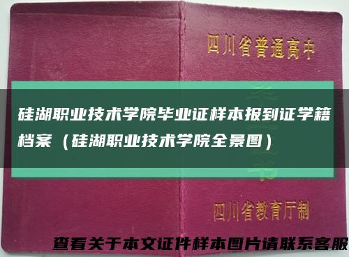 硅湖职业技术学院毕业证样本报到证学籍档案（硅湖职业技术学院全景图）缩略图