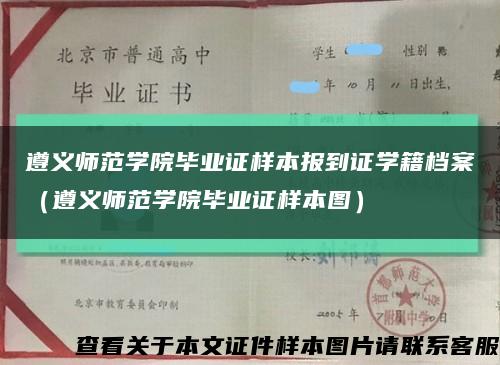 遵义师范学院毕业证样本报到证学籍档案（遵义师范学院毕业证样本图）缩略图