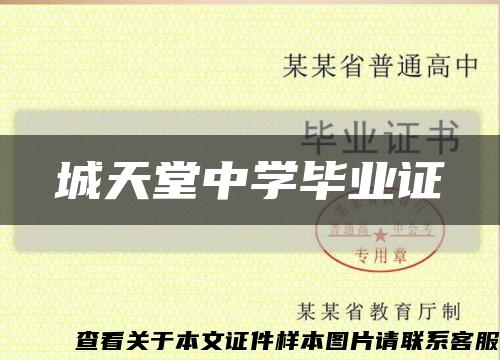 城天堂中学毕业证缩略图