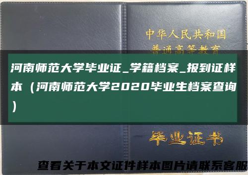河南师范大学毕业证_学籍档案_报到证样本（河南师范大学2020毕业生档案查询）缩略图