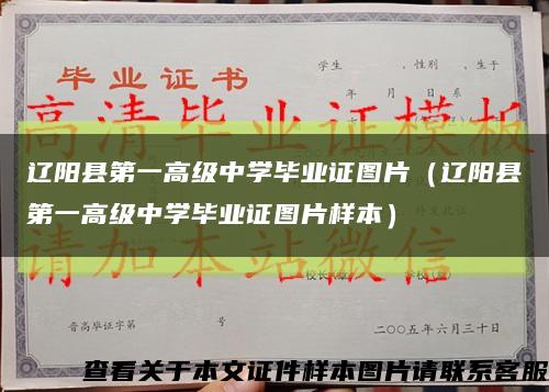 辽阳县第一高级中学毕业证图片（辽阳县第一高级中学毕业证图片样本）缩略图
