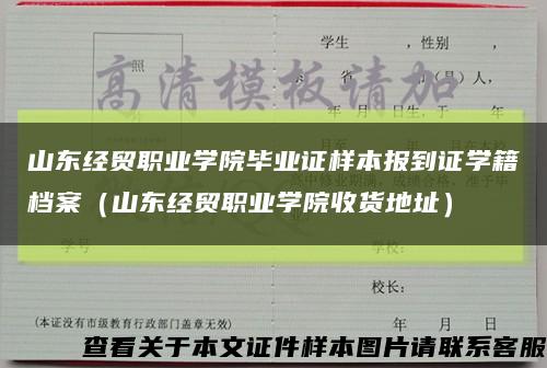 山东经贸职业学院毕业证样本报到证学籍档案（山东经贸职业学院收货地址）缩略图