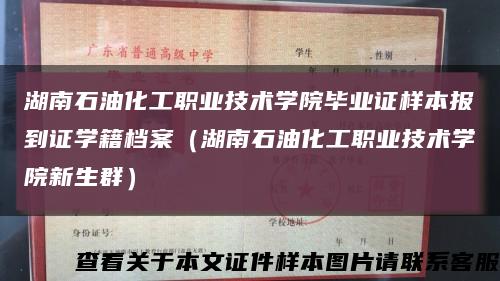 湖南石油化工职业技术学院毕业证样本报到证学籍档案（湖南石油化工职业技术学院新生群）缩略图