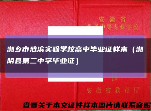 湘乡市涟滨实验学校高中毕业证样本（湘阴县第二中学毕业证）缩略图