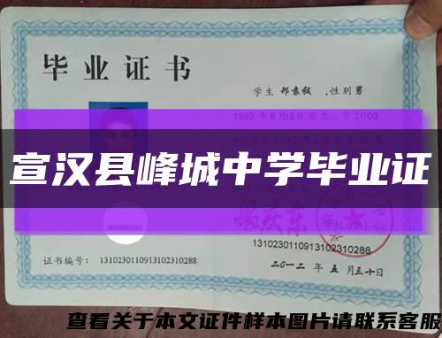宣汉县峰城中学毕业证缩略图