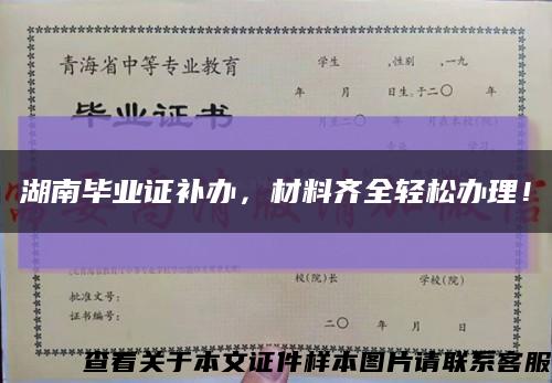 湖南毕业证补办，材料齐全轻松办理！缩略图