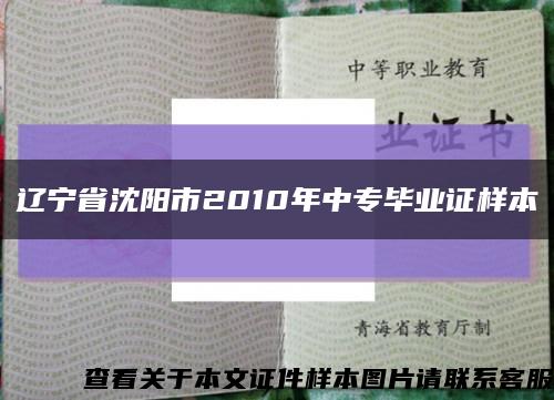 辽宁省沈阳市2010年中专毕业证样本缩略图