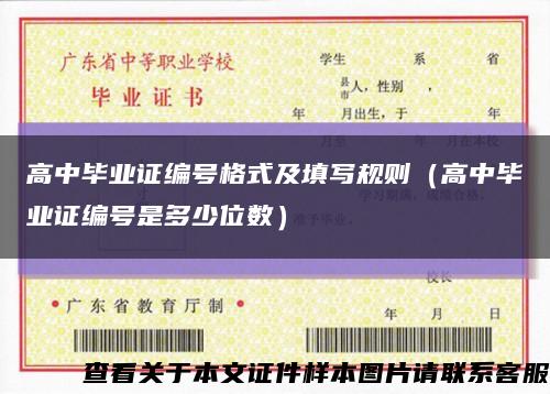 高中毕业证编号格式及填写规则（高中毕业证编号是多少位数）缩略图