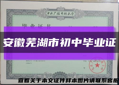 安徽芜湖市初中毕业证缩略图