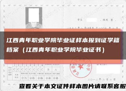 江西青年职业学院毕业证样本报到证学籍档案（江西青年职业学院毕业证书）缩略图