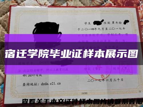 宿迁学院毕业证样本展示图缩略图