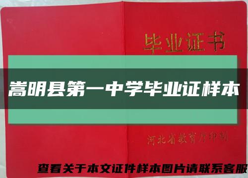 嵩明县第一中学毕业证样本缩略图