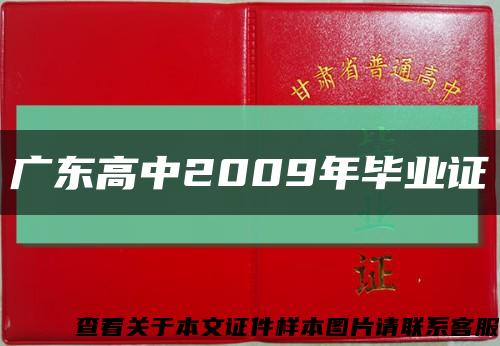 广东高中2009年毕业证缩略图