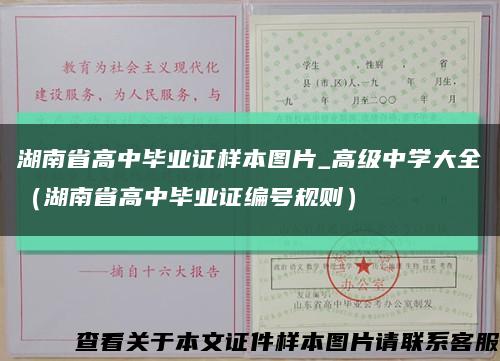 湖南省高中毕业证样本图片_高级中学大全（湖南省高中毕业证编号规则）缩略图