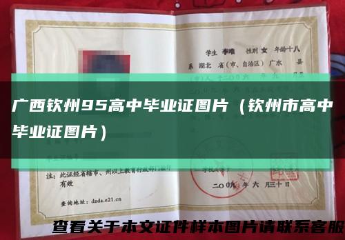 广西钦州95高中毕业证图片（钦州市高中毕业证图片）缩略图