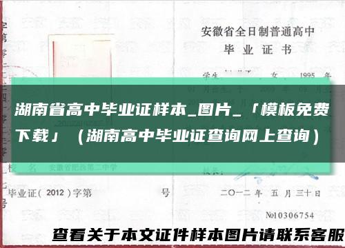 湖南省高中毕业证样本_图片_「模板免费下载」（湖南高中毕业证查询网上查询）缩略图