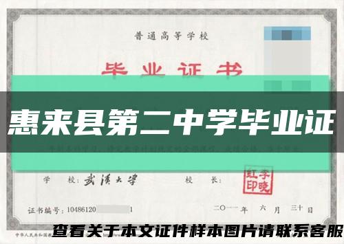 惠来县第二中学毕业证缩略图