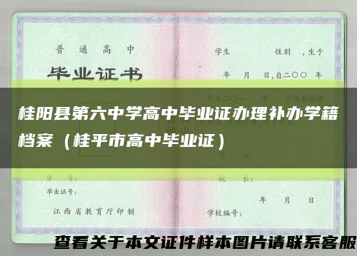 桂阳县第六中学高中毕业证办理补办学籍档案（桂平市高中毕业证）缩略图
