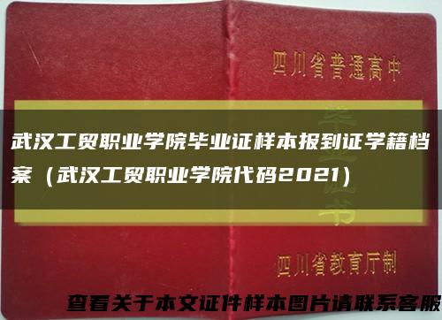 武汉工贸职业学院毕业证样本报到证学籍档案（武汉工贸职业学院代码2021）缩略图