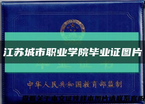 江苏城市职业学院毕业证图片缩略图