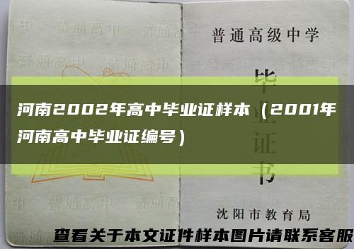 河南2002年高中毕业证样本（2001年河南高中毕业证编号）缩略图