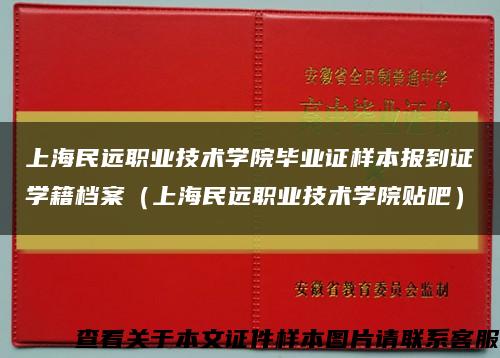 上海民远职业技术学院毕业证样本报到证学籍档案（上海民远职业技术学院贴吧）缩略图