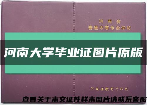 河南大学毕业证图片原版缩略图