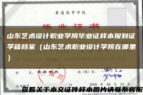 山东艺术设计职业学院毕业证样本报到证学籍档案（山东艺术职业设计学院在哪里）缩略图