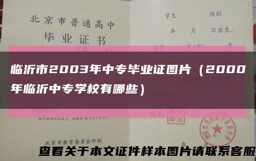 临沂市2003年中专毕业证图片（2000年临沂中专学校有哪些）缩略图