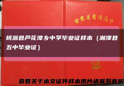 桃源县芦花潭乡中学毕业证样本（湘潭县五中毕业证）缩略图