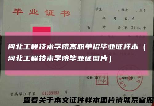 河北工程技术学院高职单招毕业证样本（河北工程技术学院毕业证图片）缩略图