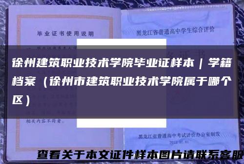 徐州建筑职业技术学院毕业证样本｜学籍档案（徐州市建筑职业技术学院属于哪个区）缩略图