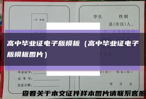 高中毕业证电子版模板（高中毕业证电子版模板图片）缩略图